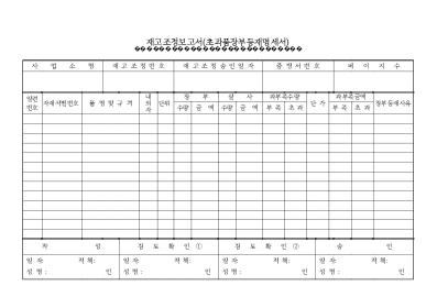 재고조정보고서(초과품장부등재명세서)